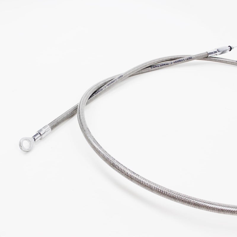 PJMTCUSTOM Chrome Silver Stainless Steel Braided Clutch Cable Fits For Harley Davidson Softail Dyna Sportster Touring Throttle by Cable Models (71.0" Long) - Image 2